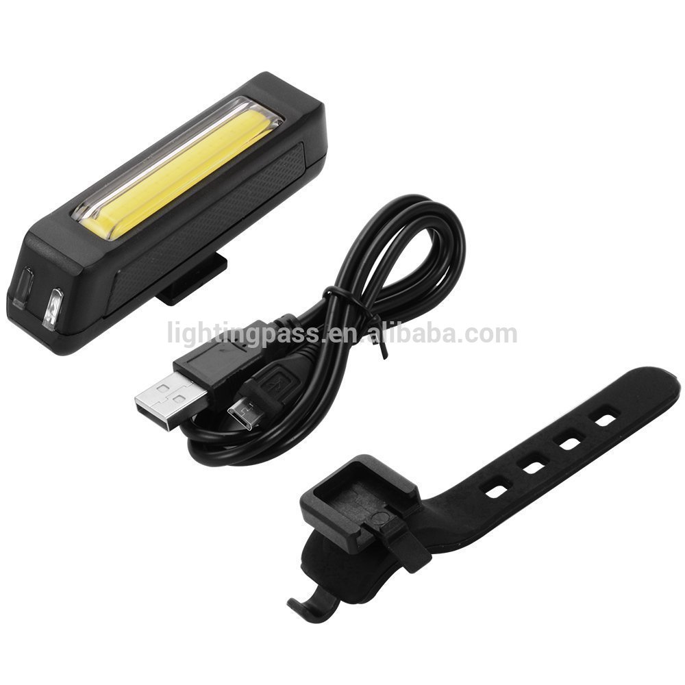 USB Rechargeable COB High Brightness LED 100 Lumen Bike Bicycle Cycling Front/Rear Safety Light Headlight Taillight