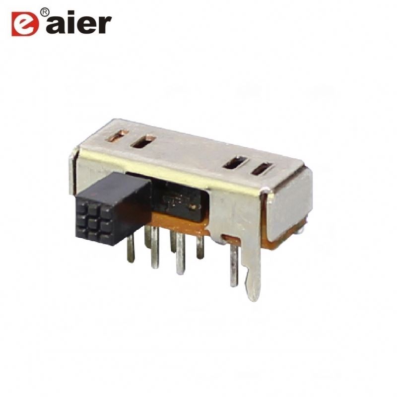 8 Pin Panel Mount Horizontal Slide Switch 2P3T With GB Type Handle
