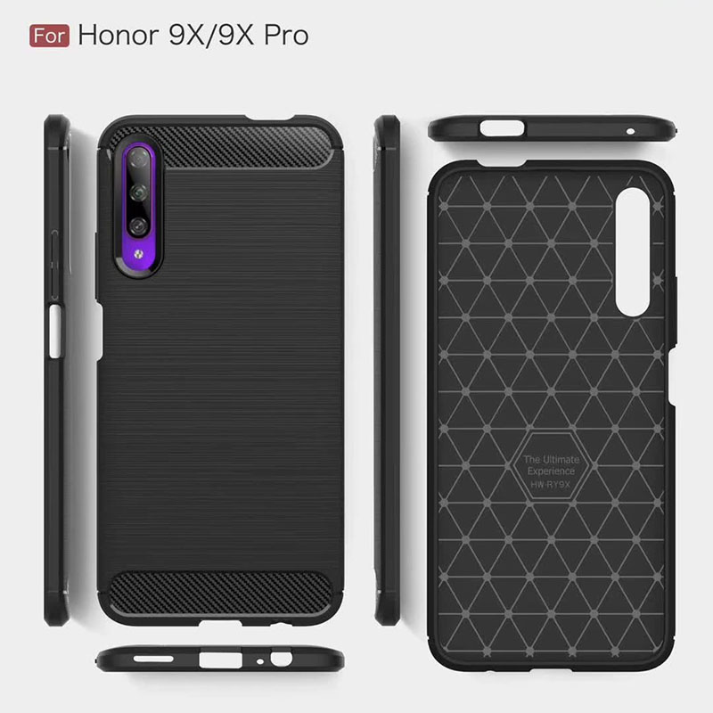 Carbon Fiber Tpu case For Oneplus 7 Pro Soft CF Cover for Huawei honor 9X Pro