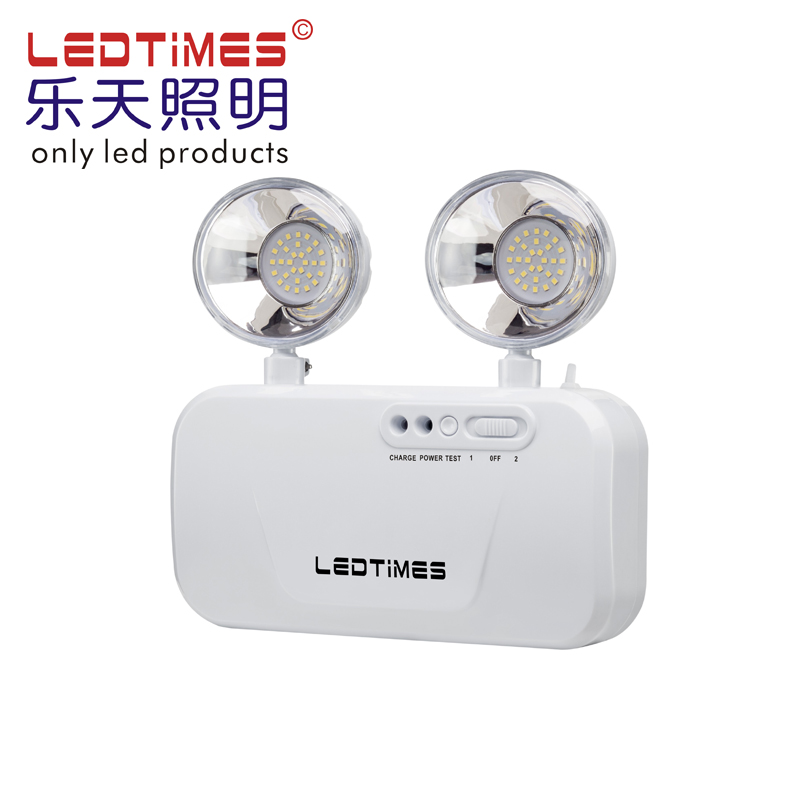 3000LM LED Twin heads Brazil Chile Peru Argentina sell 30W Rechargeable Fire Emergency Light with test button