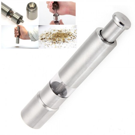 Thumb Push Salt Grinder Pepper Spice Sauce Mill Grind Stick Tool Stainless Steel