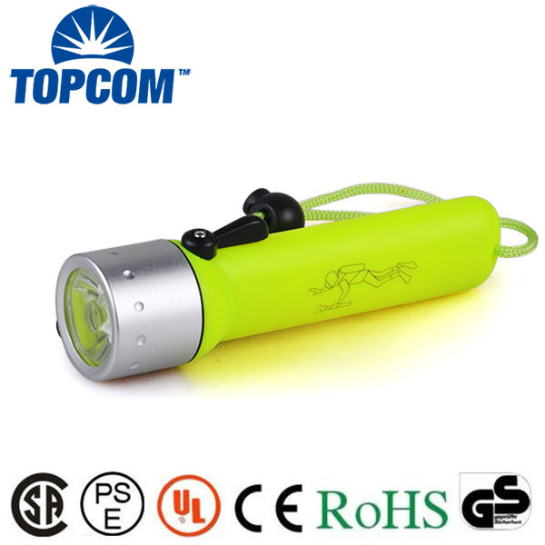 Colorful Diving Equipment AA Battery XPE Diving Torch 3W LED Diving Flashlight