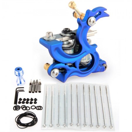Pro Complete Tattoo Kit 1 Machine Gun Supply Handle Needle Set Equipment