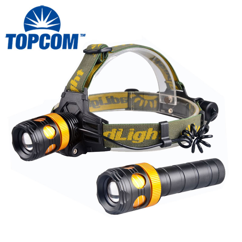 Multifunction Flashlight and LED Headlamp T6 Camping Rechargeable Waterproof Dual Headlamp