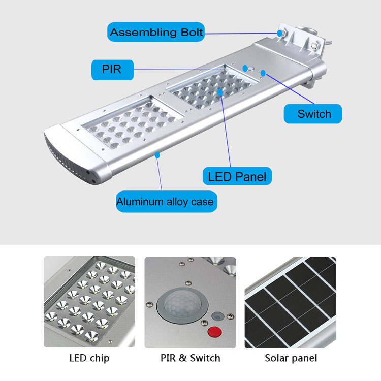 High Lumen Street Light For Plaza Garden Park Lighting Solar Led