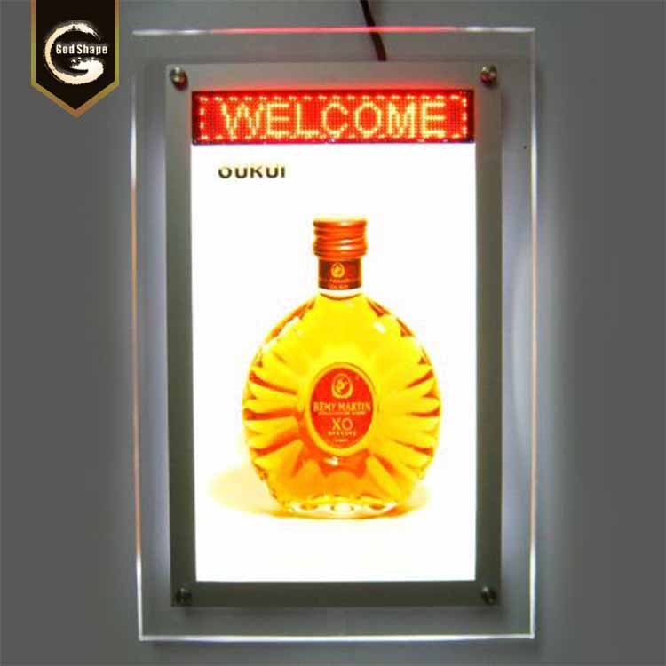 Customized Edgelit crystal light box a4 advertising ultra slim led light box led strip lighting signage