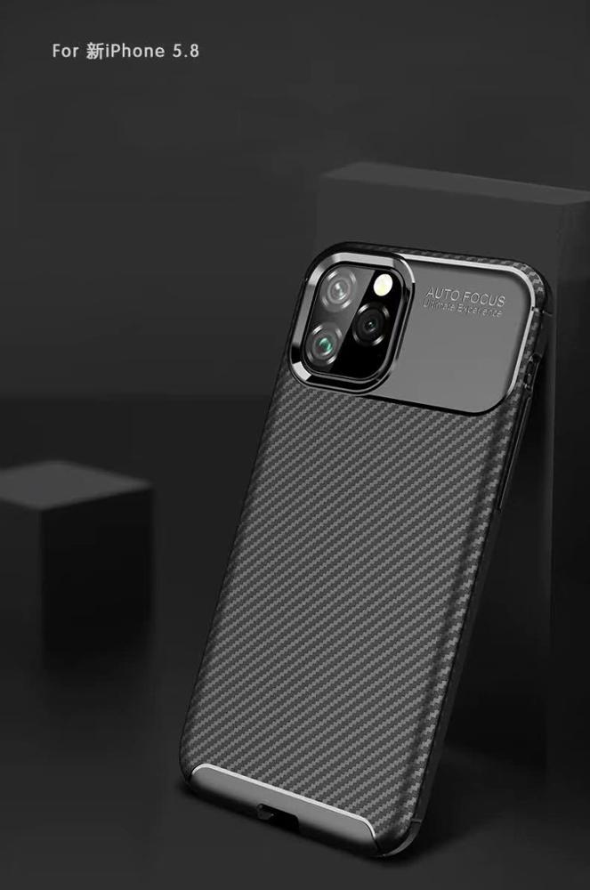 Carbon Fiber 360 Protective phone case For iPhone 5.8 6.1 6.5 2019 TPU Silicone back cover case