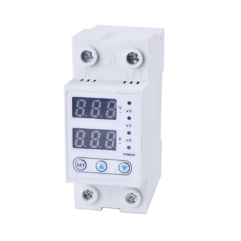 63A 230V Din rail adjustable overvoltage and under voltage protective device protector relay with over current protection