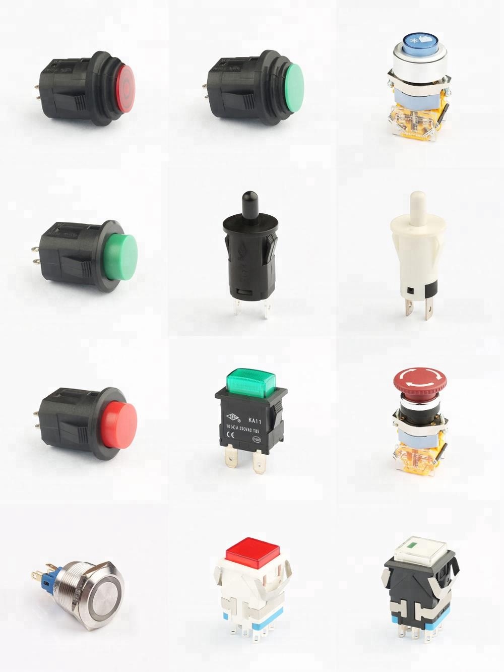 Momentary Push button switch with light 16mm 3A 240V Circular small size switch