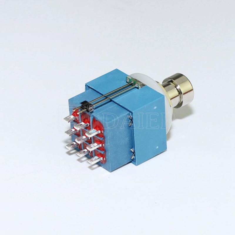 3PDT Push Button Foot Switch Ring White LED