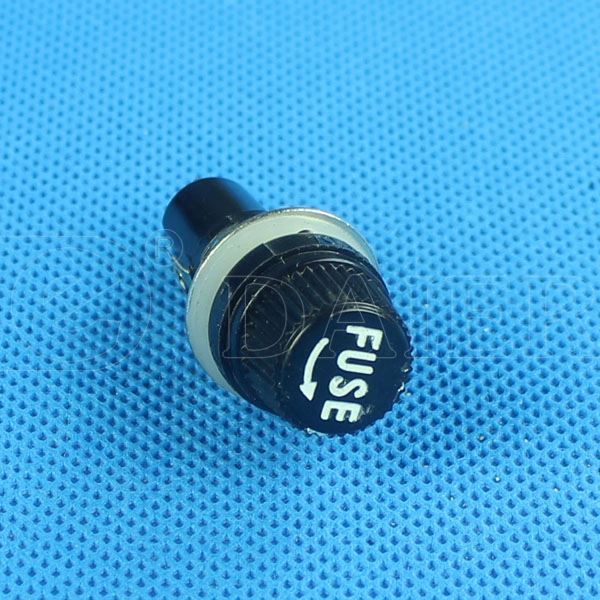5x20 Black Electrical Panel Mounted Screw Cap 10Amp Fuse Holder