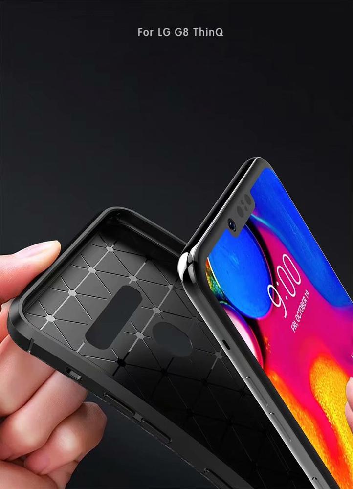 New Premium Shock Protection Carbon Fiber Skin TPU Silicone Case For LG G8 ThinQ