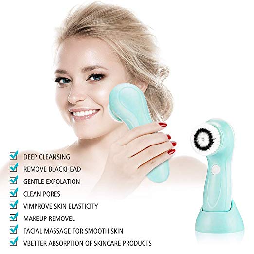 4 Sets Silicone Facial Cleansing Brush - Deep Cleaning Brush, Exfoliating, Massage Scrubber,  Blackhead and Makeup Removal