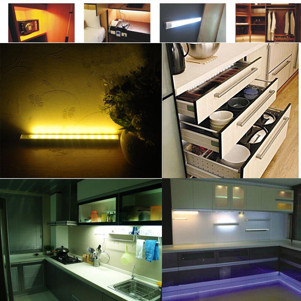 30cm PIR Motion Sensor Lamp LED Cabinet Light Tube for Kitchen Wardrobe Cupboard Closet home Light White/Warm White