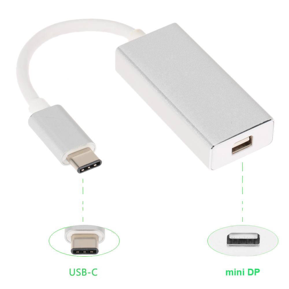 USB 3.1 Type-C to Mini DP Display Port Adapter Converter 1080P USB-C Male to Female for Apple New Macbook TV Monitor Projector