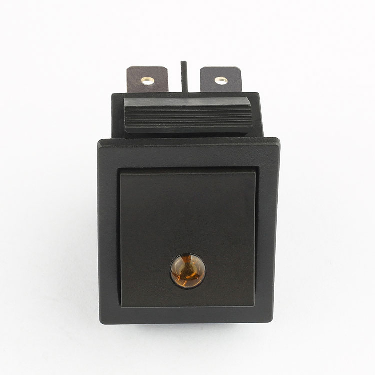 KCD2 4pins yellow luminous point rocker switch