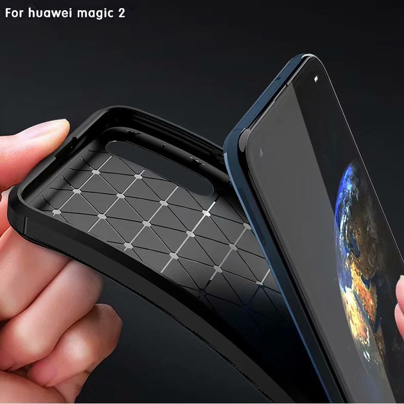Carbon Fiber 360 Protective phone case For Huawei honor Magic 2 TPU Silicone back cover case