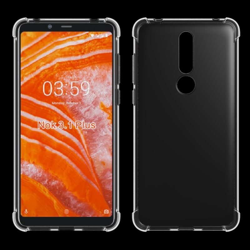 Transparent Shockproof soft TPU Cover case For Nokia 3.1 Plus Clear cover