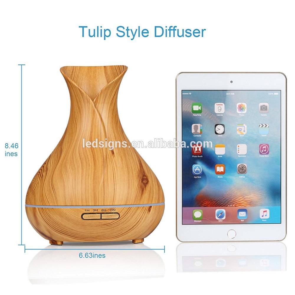 Hidly Wood Grain Ultrasonic Aroma Diffuser, Vase flower Cool Mist Humidifier for Australia