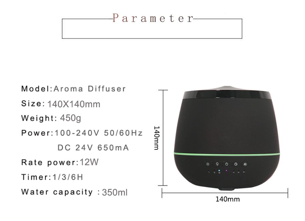 Whole Best Sale Black Color Aroma Diffuser With Bluetooth Faction Spray Humidifier For Bedroom