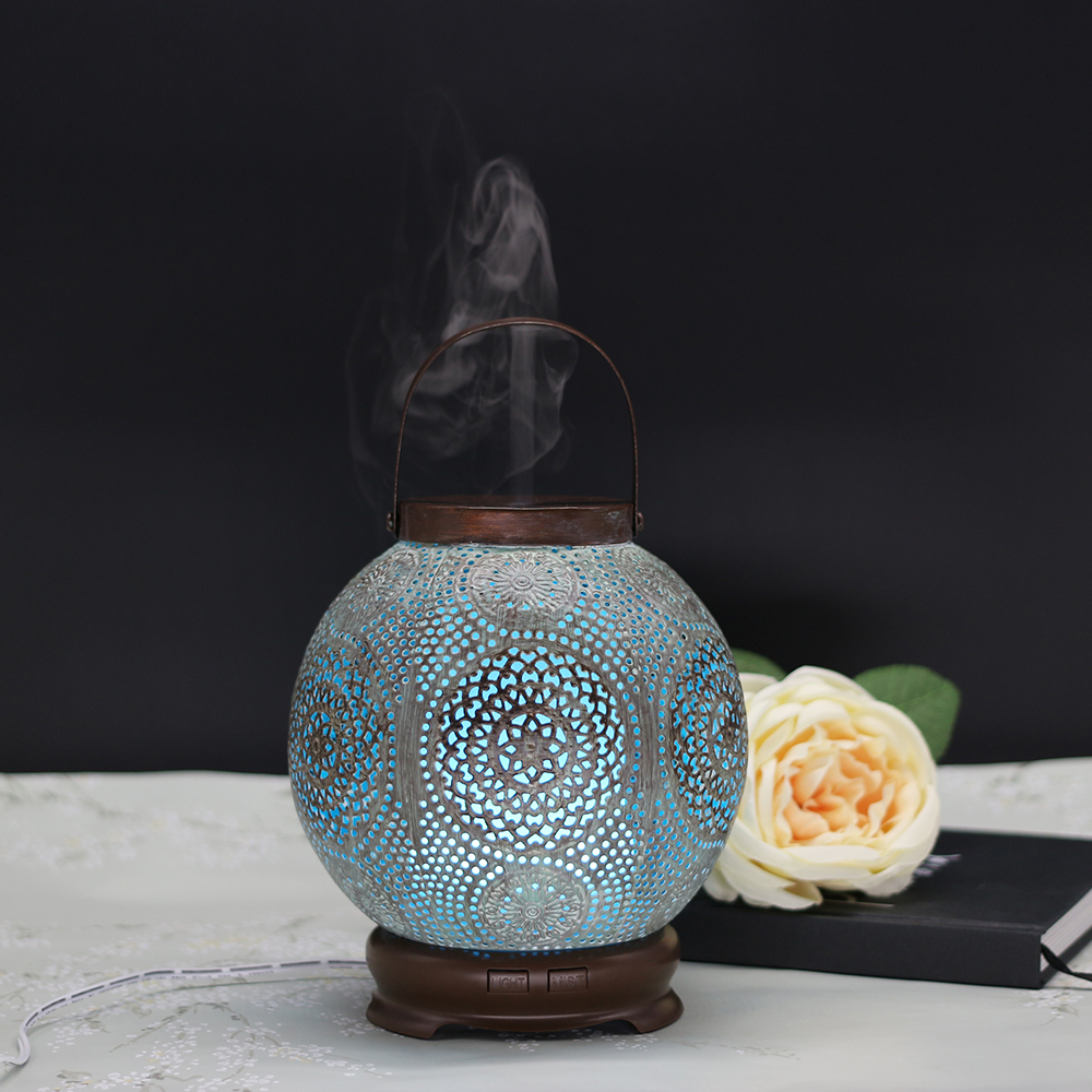 2018 New Classical Village Essential Oils Aroma Diffuser, PP &Rustproofing Steel Colorful Lighting Cool Mist Diffuser