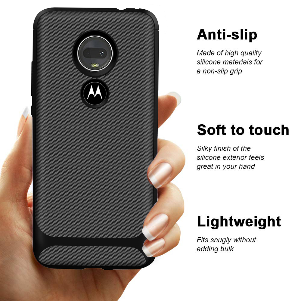 2019 New arrival Silicone carbon fiber phone case for Motorola moto G7 back cover