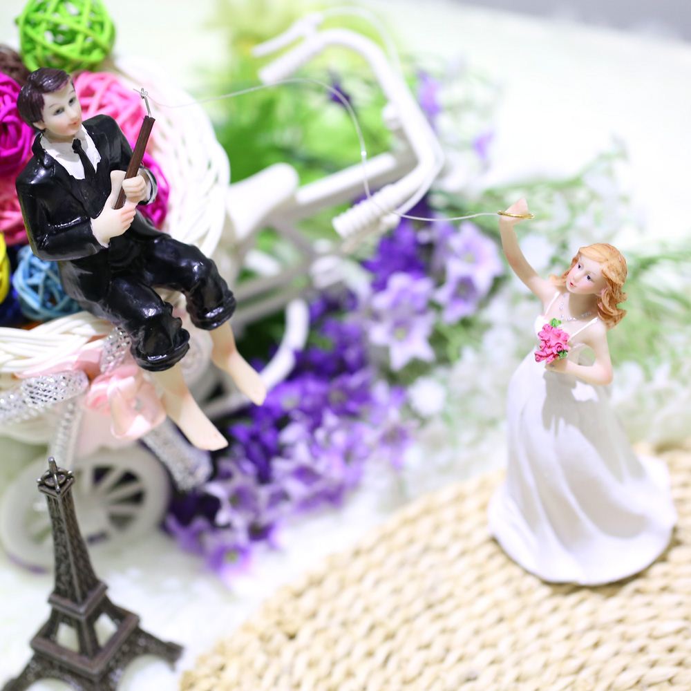 Custom wedding cake toppers cupcake Bride & Groom Wedding Cake Topper Romantic Wedding Party Decoration Figurine Craft Gift