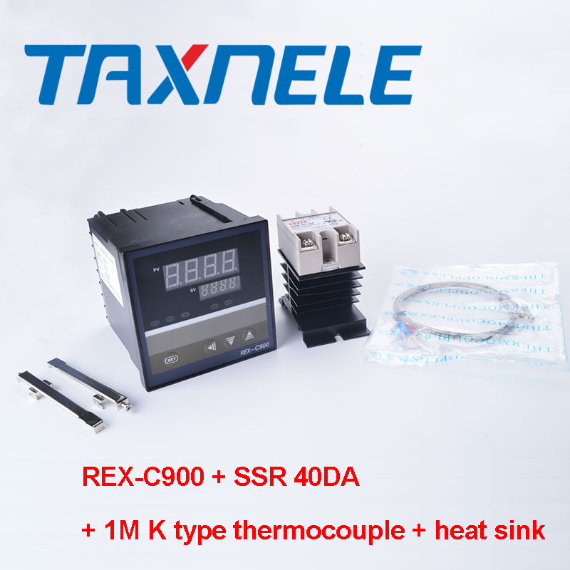 Digital PID Heating REX-C900 Temperature Controller  thermostat ssr output with 40DA SSR Relay K Thermocouple 1m Probe RKC