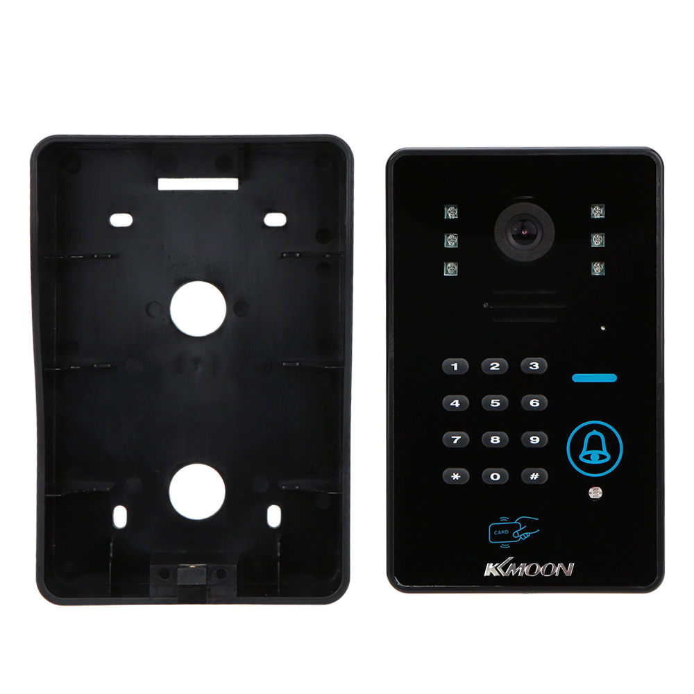 Wired 7 TFT Video Door Phone Intercom System Unlock Touch Key 1 RFID Keypad Code Number Doorbell IR Camera Access Control