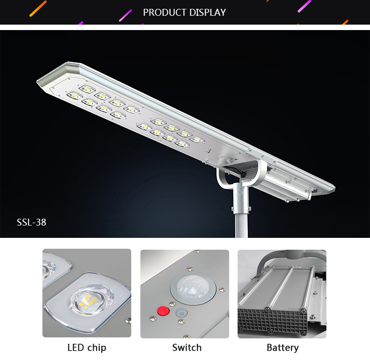 Hot selling street light solar 80w led solar lamp outdoor with sensor