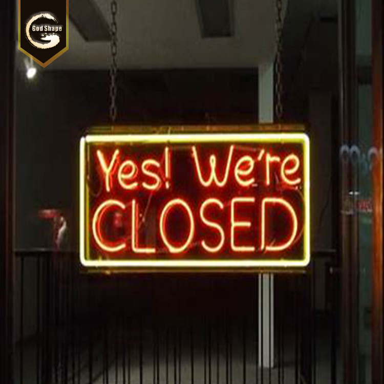 neon open sign with business hours oval indoor signboard lighting led for shop