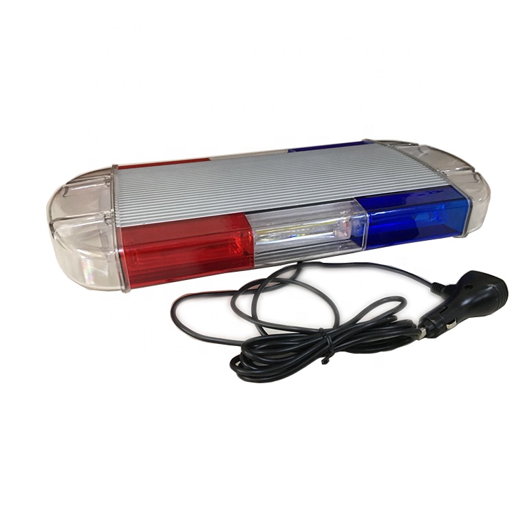 Red Blue White 80W LED Mini Warning Light Bar Car Top Roof Mount