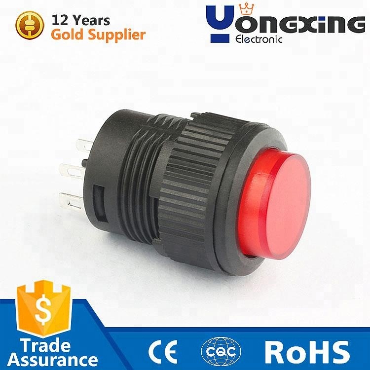 high quality 16mm round switch on off led momentary latching push button switch