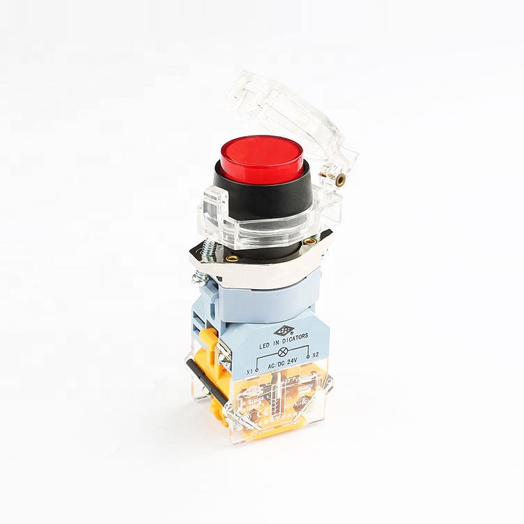 China supply on off dpst 220v led momentary latching push button switch