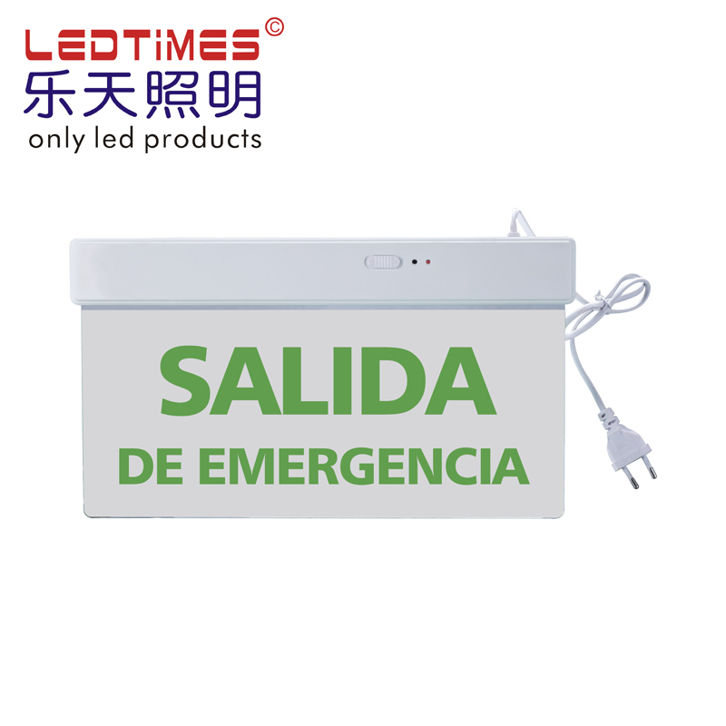 Single or Double Sided hotel use SALIDA SAIDA Emergencia Led Exit Signboard Emergency Light