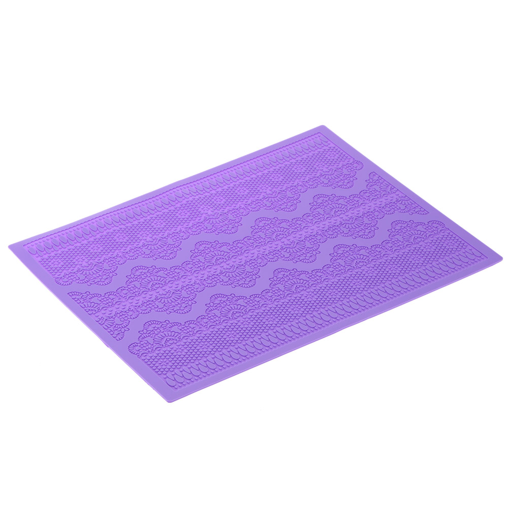 Non-stick Purple Silicone Fondant Cakes Lace Baking Mold DIY Cake Decoration Kitchen Tool 38.5 * 28.5cm