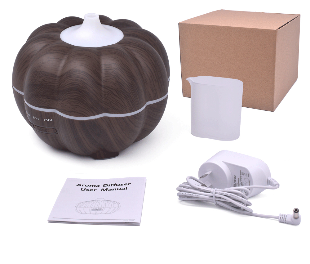 300ml Pumpkin Aroma Diffuser Ultrasonic Humidifier with 7 Color LED Light Helps You Breathe Easier