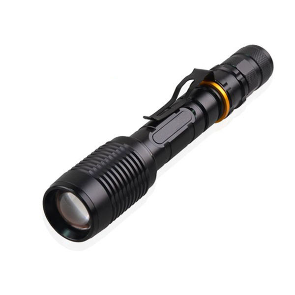 10W 800LM LED Flashlight Zoomable Tactical Flashlight with Clip for camping outdoor activities