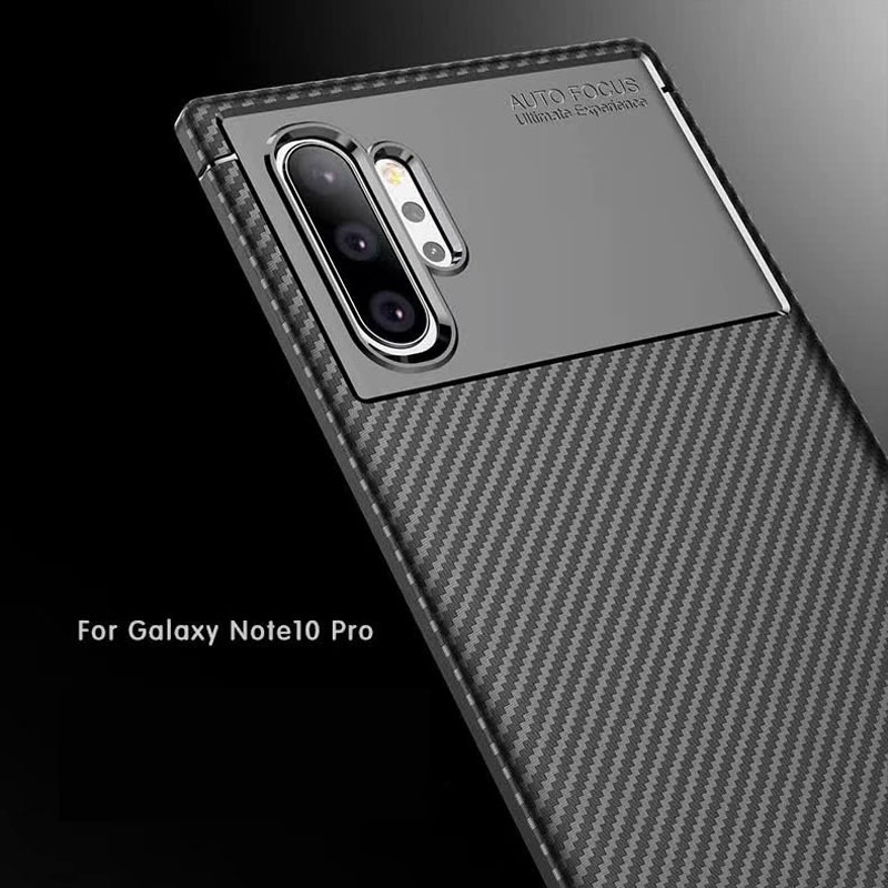 New Premium Shock Protection Carbon Fiber Skin TPU Silicone Case For Samsung galaxy Note 10 Pro