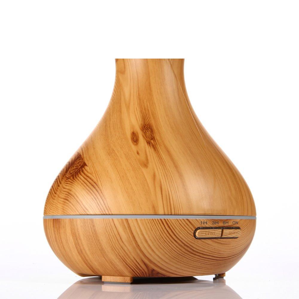 Aromatherapy Oil Diffuser Wood Grain Ultrasonic Diffuser Cool Mist Humidifier with 7 Color Light, Auto-Off Safety