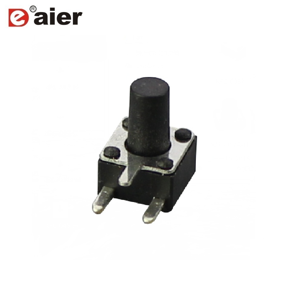 3Pin Right Angle PCB 4.5x4.5 Tactile Switch With Black Button