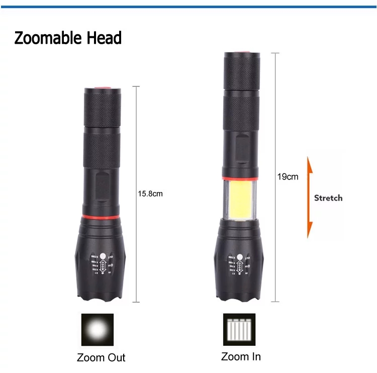 Goldmore3 High Power COB flashlight Aluminum Alloy 10W T6 LED Tactical Flashlight torch With Lanyard