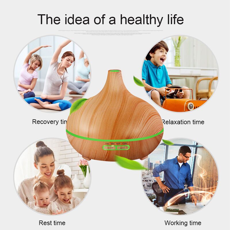 Wholesale wood Portable Ultrasonic 7 Color LED Light Aroma Diffuser