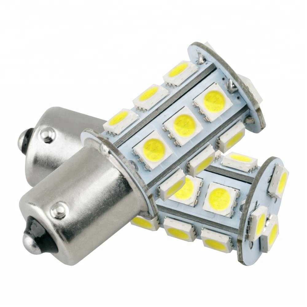 lamps led bar amber car light b8.5d 1156 18 SMD 5050 automotive bulbs