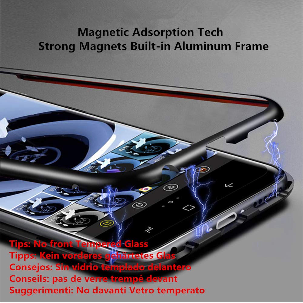 New Arrival Metal frame 6D glass flip cover drop  Magnetic phone case For Samsung galaxy M10 bumper case