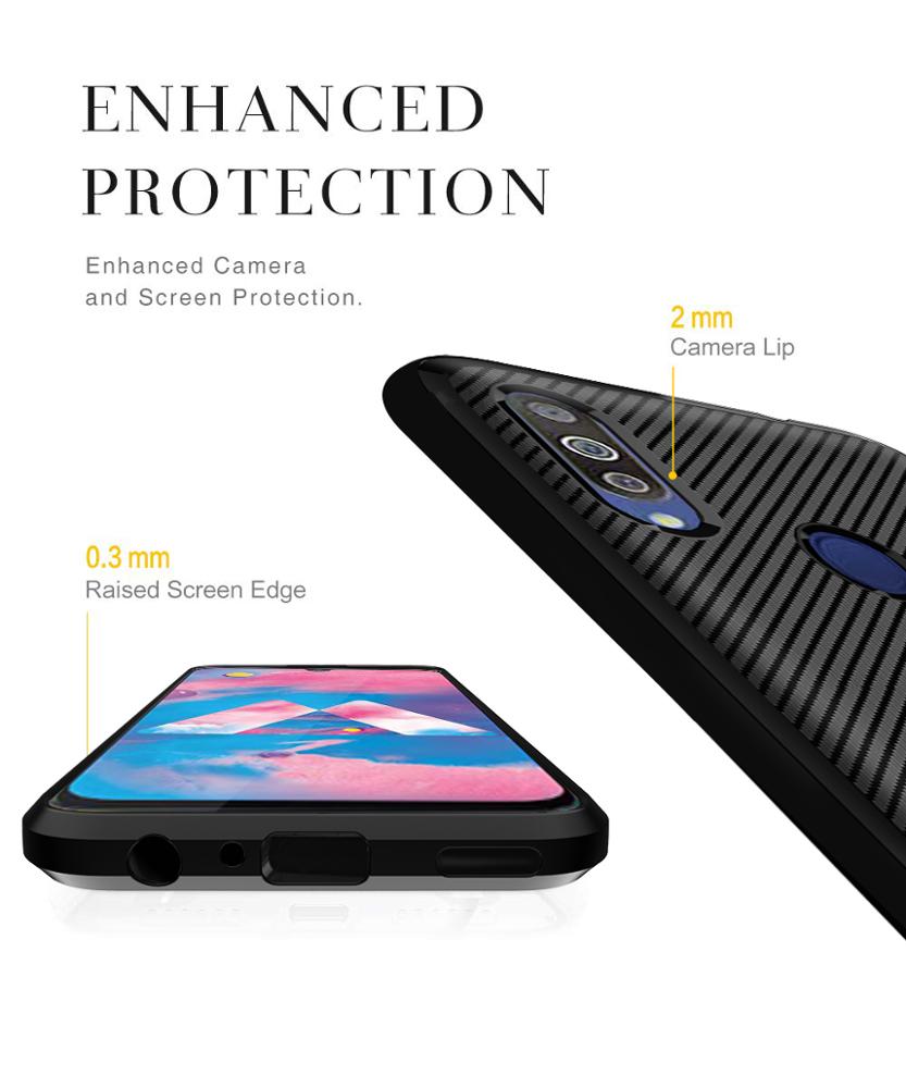 2019 New arrival Silicone carbon fiber phone case for Samsung galaxy M30 back cover