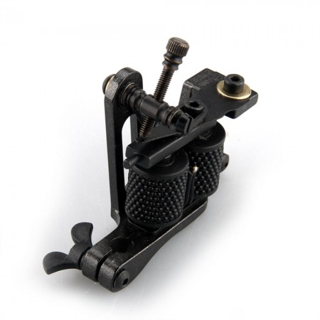 Black Pro Tattoo Machine Gun for Shader Liner 10 Wrap Coils