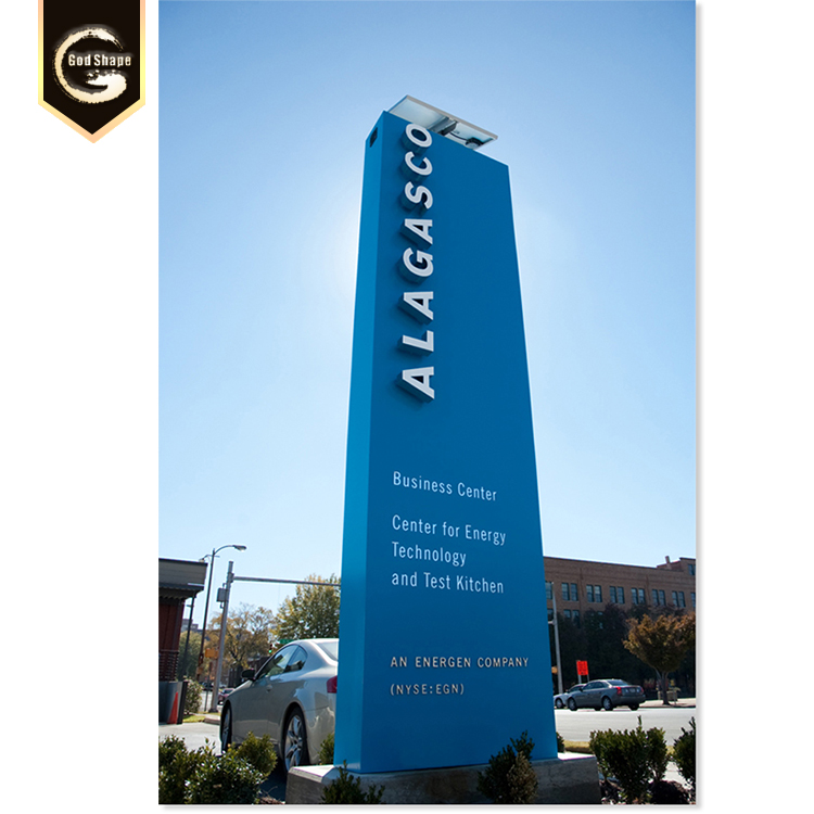 GS Outdoor Waterproof Standing metal  Pylon Sign business advertising pylon signage