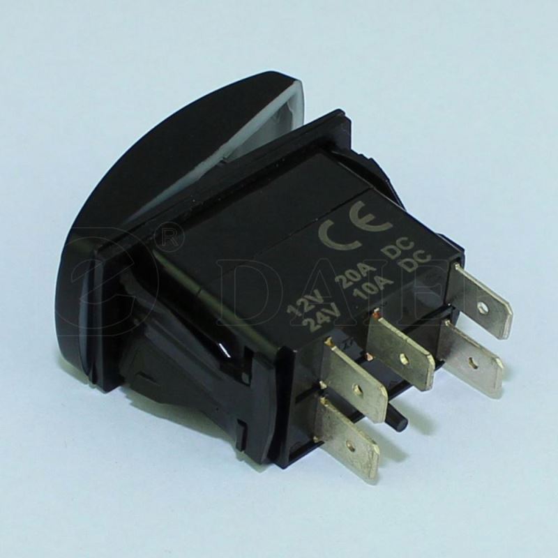 20A SPST 12 Volt Momentary Rocker Switch With Dual LED