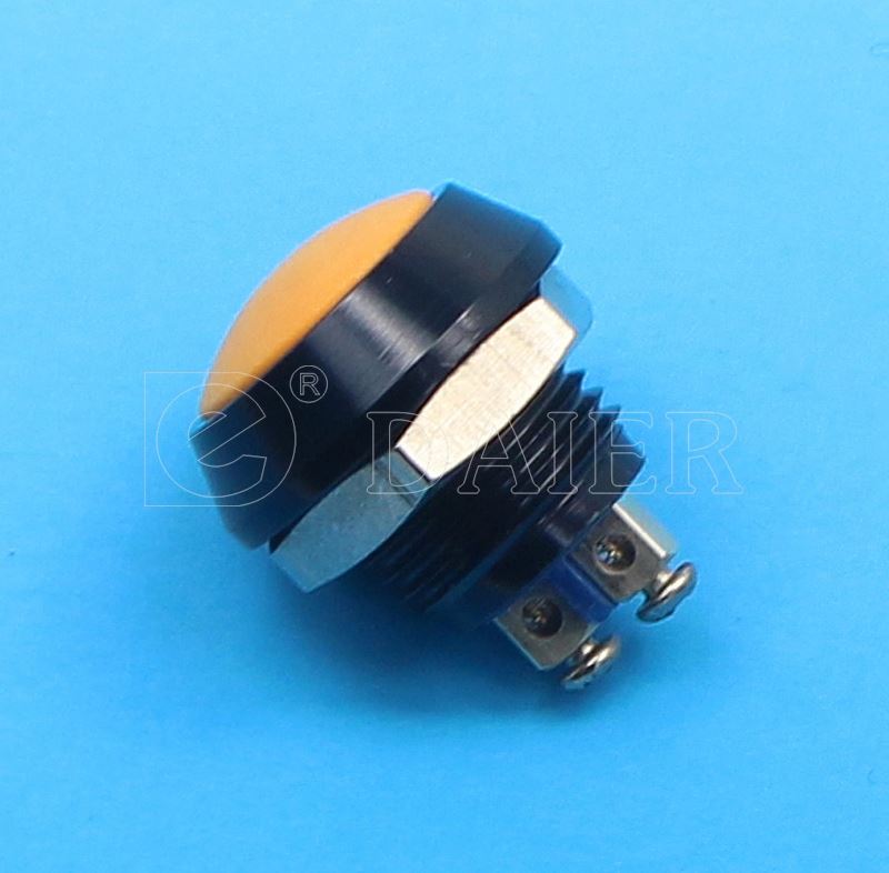 12mm Colorful Button Black Housing Momentary 2 Pin Push Button Reset Switch